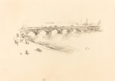夕方、リトル・ウォータールー・ブリッジ 作： James Abbott McNeill Whistler
