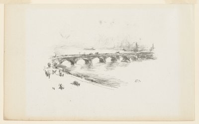 夕方、リトル・ウォータールー・ブリッジ 作： James Abbott McNeill Whistler