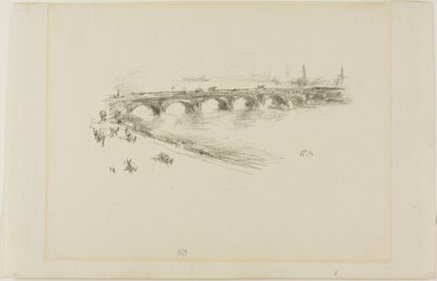 夕方、リトル・ウォータールー・ブリッジ 作： James Abbott McNeill Whistler