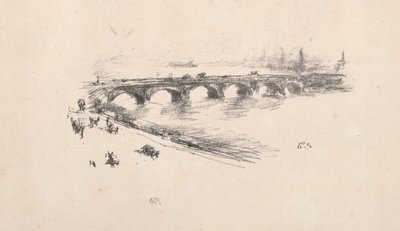 夕方、リトル・ウォータールー・ブリッジ 作： James McNeill Whistler