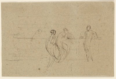 手すりによるフィギュア 作： James McNeill Whistler