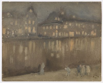大運河、アムステルダム。 ノクターン 作： James Abbott McNeill Whistler