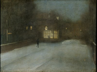 グレーとゴールド - Snow in Chelsea 作： James Abbott McNeill Whistler