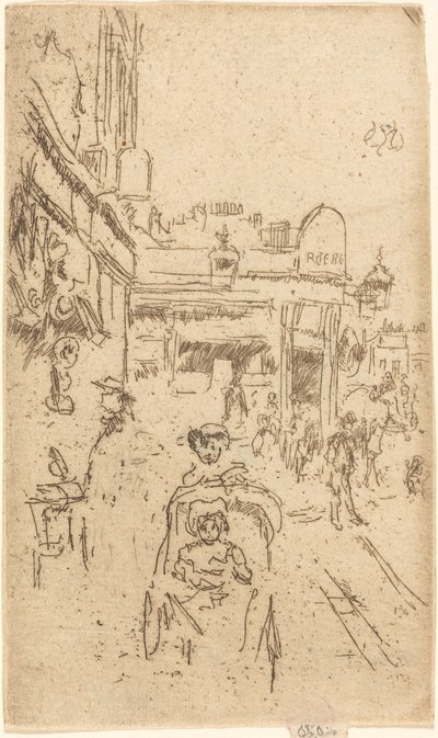 キングス ロード、チェルシー 作： James Abbott McNeill Whistler