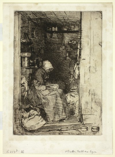 La Vieille aux Loques (ぼろきれのおばあさん) 作： James Abbott McNeill Whistler