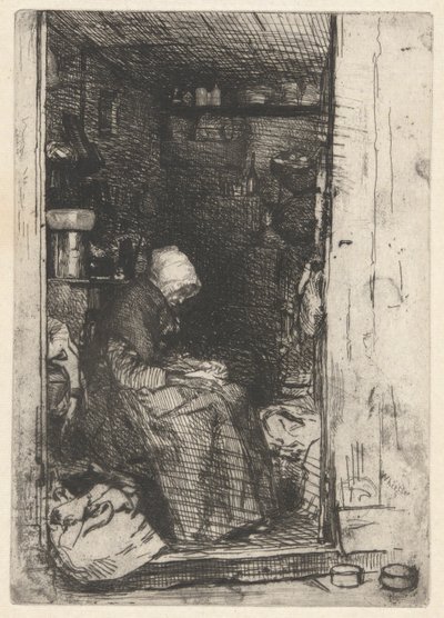 フランスのセットからのLa Vielle aux Loques (Douze Eaux-Fortes d 作： James Abbott McNeill Whistler