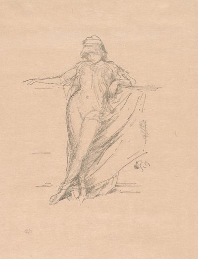 小さなドレープ図、傾いている 作： James Abbott McNeill Whistler