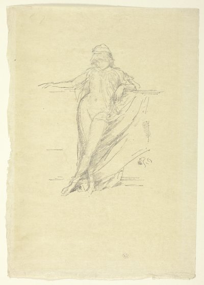 小さなドレープ図、傾いている 作： James Abbott McNeill Whistler