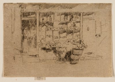 小さな八百屋、チェルシー 作： James McNeill Whistler