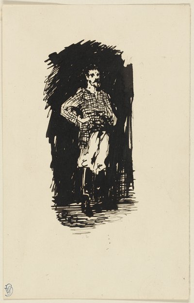 チェックシャツの男 作： James McNeill Whistler