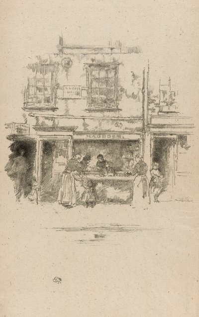 マウンダーズ・フィッシュ・ショップ、チェルシー 作： James McNeill Whistler