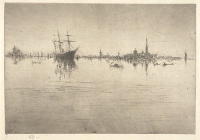 夜想曲、最初のヴェネツィア セットから (ヴェネツィア、一連の 12 のエッチング) 作： James Abbott McNeill Whistler