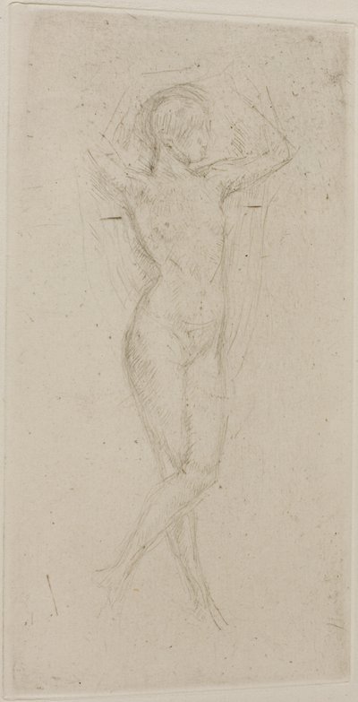 腕を上げた裸の女の子 作： James Abbott McNeill Whistler