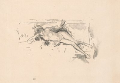 ヌードモデル リクライニング 作： James Abbott McNeill Whistler