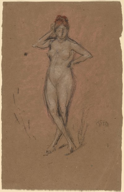 足を組んで立っているヌード 作： James Abbott McNeill Whistler