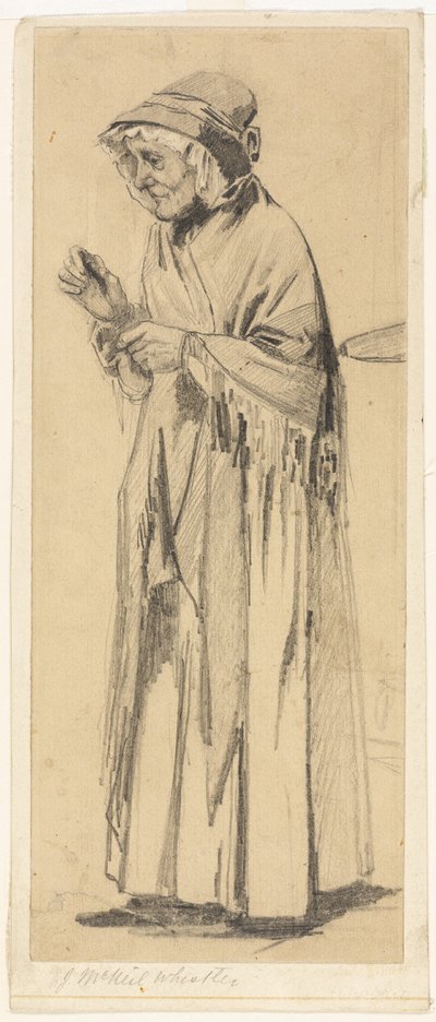 ショールと帽子の老婆 作： James Abbott McNeill Whistler