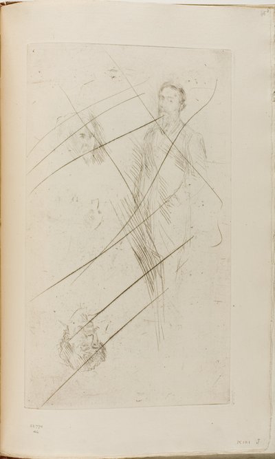 F.R. を含むポートレート スケッチ レイランドとウィスラー 作： James Abbott McNeill Whistler