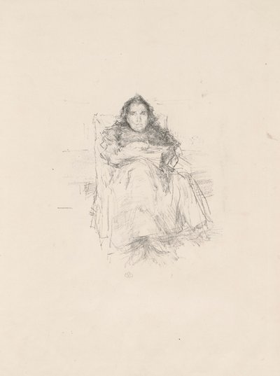 ポートレート研究：Mrs. Philip, No. 3 (右) ポートレイト・スタディ: ジュヌヴィエーヴ・マラルメ (裏) 作： James McNeill Whistler
