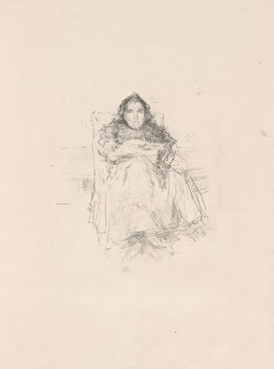 ポートレート研究：Mrs. Philip, No. 3 (右) ポートレイト・スタディ: ジュヌヴィエーヴ・マラルメ (裏) 作： James Abbott McNeill Whistler