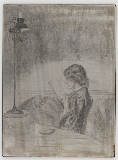 ランプライトによる読書 作： James Abbott McNeill Whistler