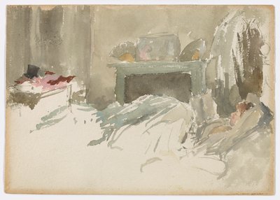 ベッドで休む 作： James Abbott McNeill Whistler
