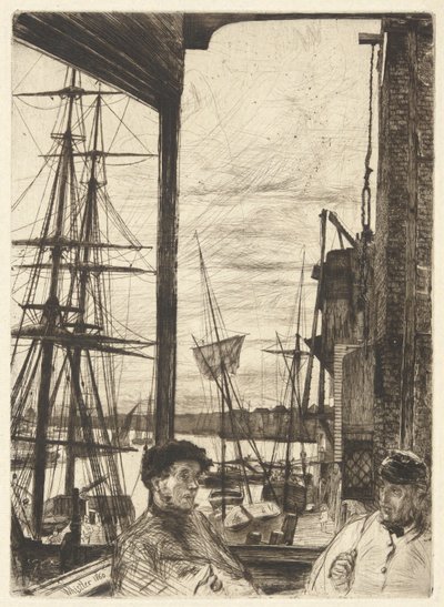 Rotherhithe (Wapping)、テムズ川のセットから 作： James Abbott McNeill Whistler
