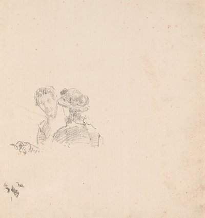 スケッチR・バーニー・フィリップ嬢との自画像 作： James McNeill Whistler