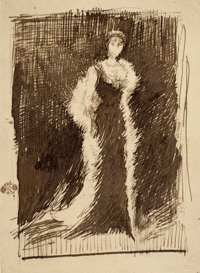 黒衣のアレンジメント」後のスケッチ：レディ・ムー" 作： James McNeill Whistler
