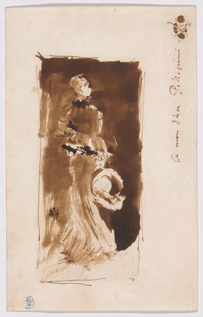 茶と黒のアレンジメント」後のスケッチ：ローザ・コーダー嬢の肖像" 作： James McNeill Whistler