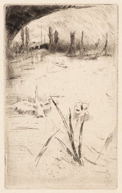 セシル・ローソンの「白鳥とアイリス」を模したスケッチ 作： James McNeill Whistler