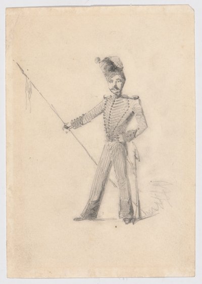 槍を持つ兵士 作： James Abbott McNeill Whistler
