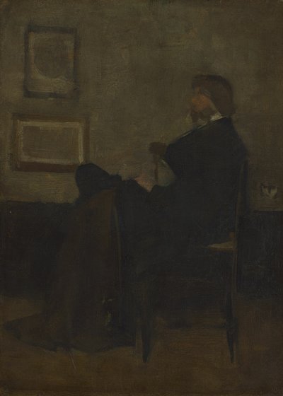 グレーと黒のアレンジメント 第2番：トーマス・カーライルの肖像」のための習作 作： James McNeill Whistler