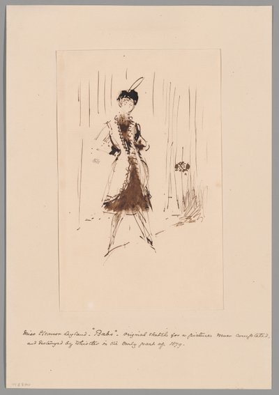 青い少女」のための習作：エリナー・レイランド嬢の肖像" 作： James McNeill Whistler