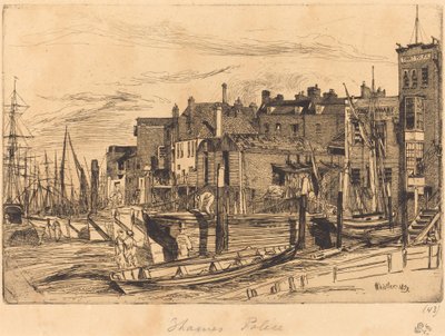 テムズ警察 作： James Abbott McNeill Whistler