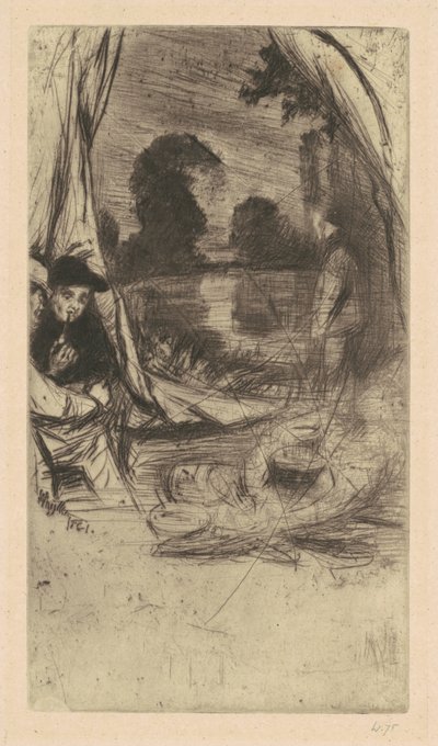 キャンプ 作： James Abbott McNeill Whistler