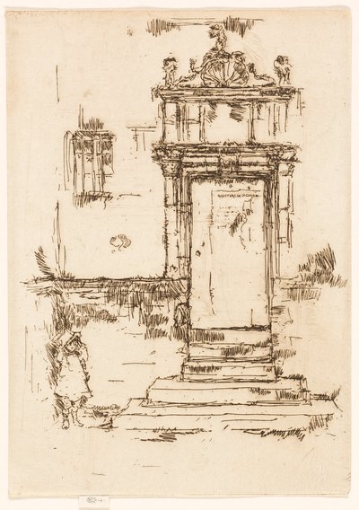 礼拝堂の扉、モントレゾール 作： James McNeill Whistler