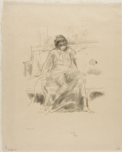 着席したドレープ図 作： James Abbott McNeill Whistler