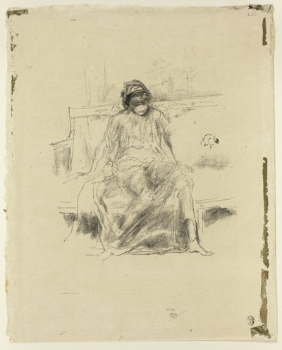 着席したドレープ図 作： James Abbott McNeill Whistler