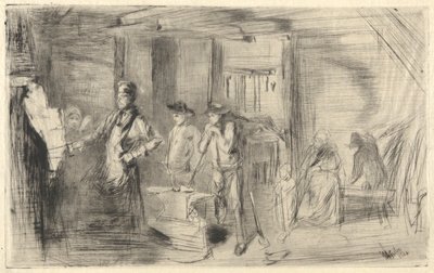 フォージ、テムズ川のセットから (テムズ川と他の主題のシーンの一連の 16 のエッチング) 作： James Abbott McNeill Whistler