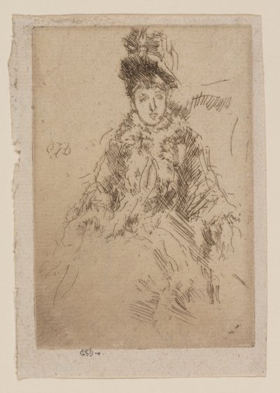 毛皮のティペット: ミス・レノア 作： James Abbott McNeill Whistler