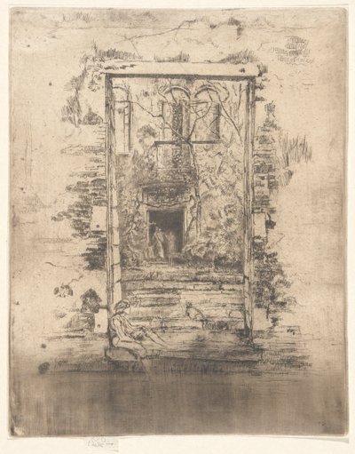 庭、第二のヴェネツィア セットから (26 のエッチングのセット) 作： James Abbott McNeill Whistler