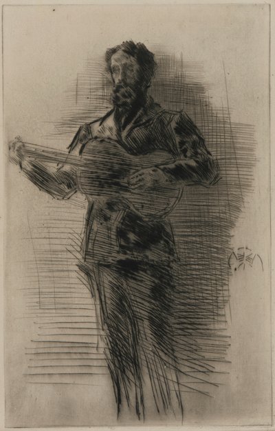 ギタリスト (M.W. リドリー) 作： James Abbott McNeill Whistler