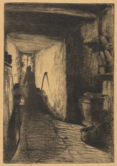 フランスのセットからのキッチン (Douze Eaux-Fortes d 作： James Abbott McNeill Whistler