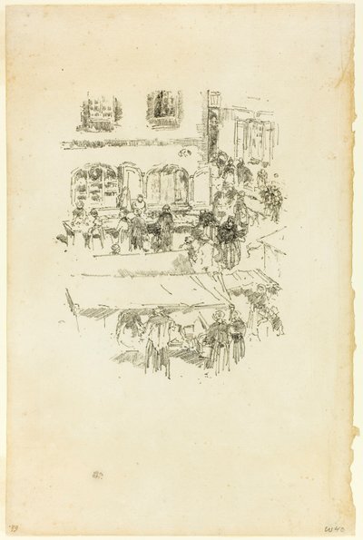 ザ マーケットプレイス、ヴィトレ 作： James McNeill Whistler