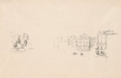 2 つのトライアル スケッチ: A. Grand Rue、Dieppe。 B. インテリア 作： James Abbott McNeill Whistler