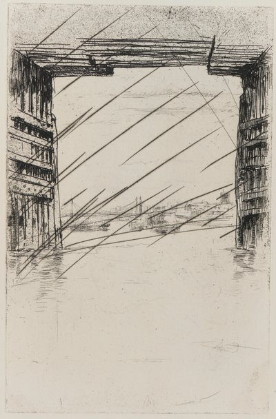旧バタシー橋の下 作： James Abbott McNeill Whistler