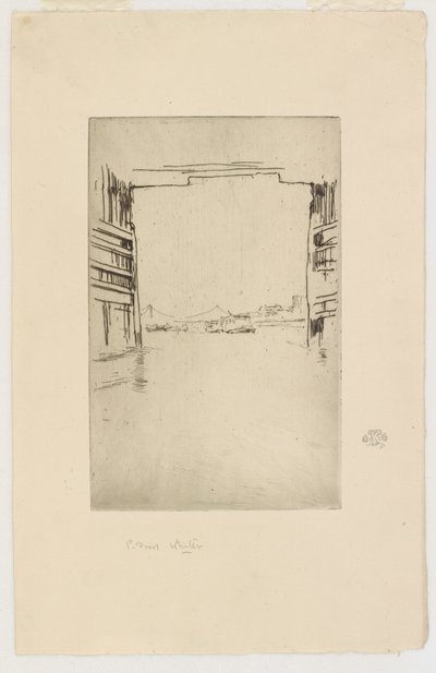 旧バタシー橋の下 作： James Abbott McNeill Whistler