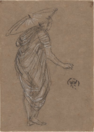 日傘を持つ女性 作： James Abbott McNeill Whistler