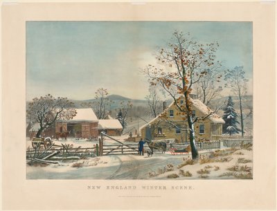ニューイングランドの冬景色、1861年。 作： James Merritt Ives
