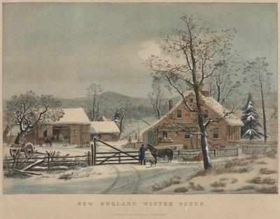 ニューイングランドの冬景色、1861年。 作： James Merritt Ives